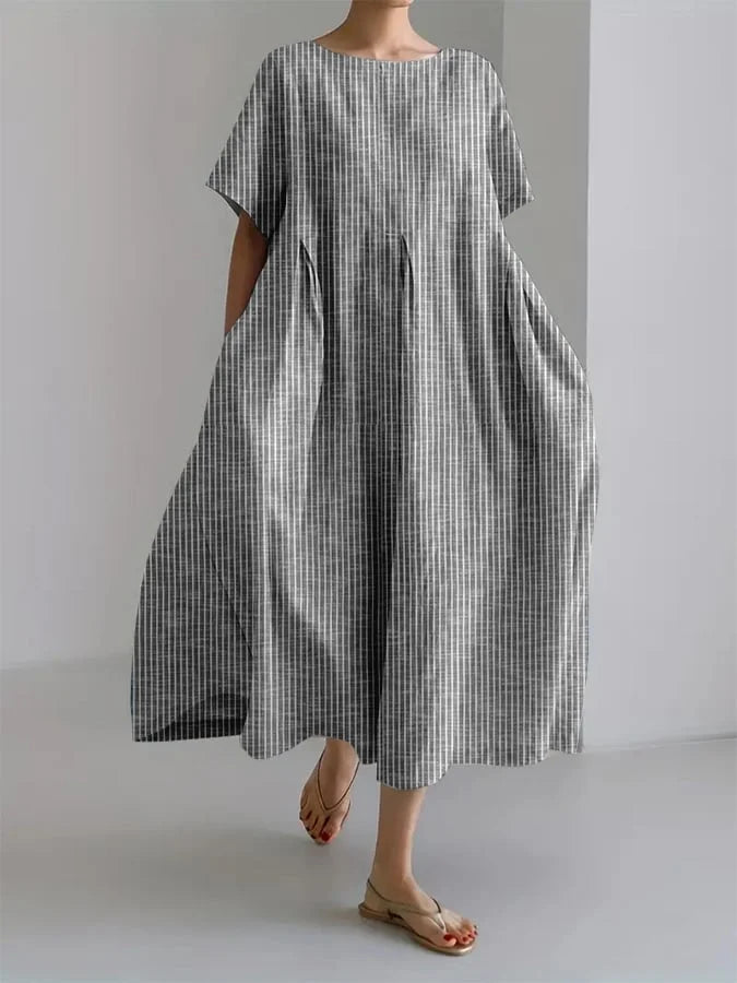 ELEANOR - RETRO STRIPED LOOSE DRESS