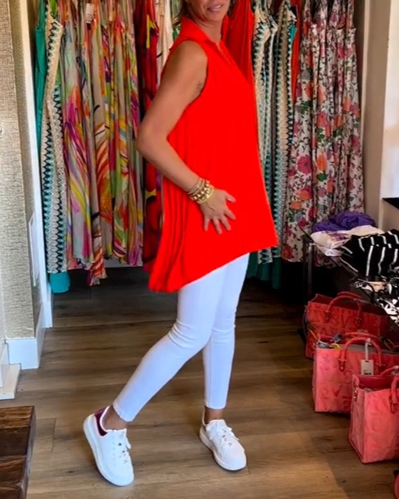 Debby - Pleated Sleeveless Top
