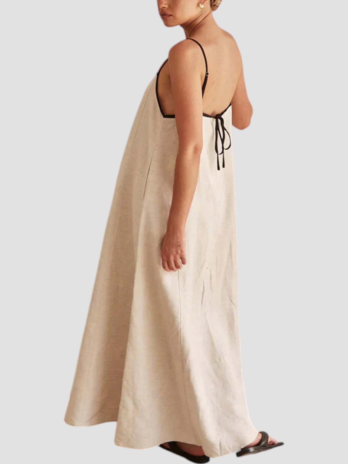 Carmela | Beige Boho Stripe Dress