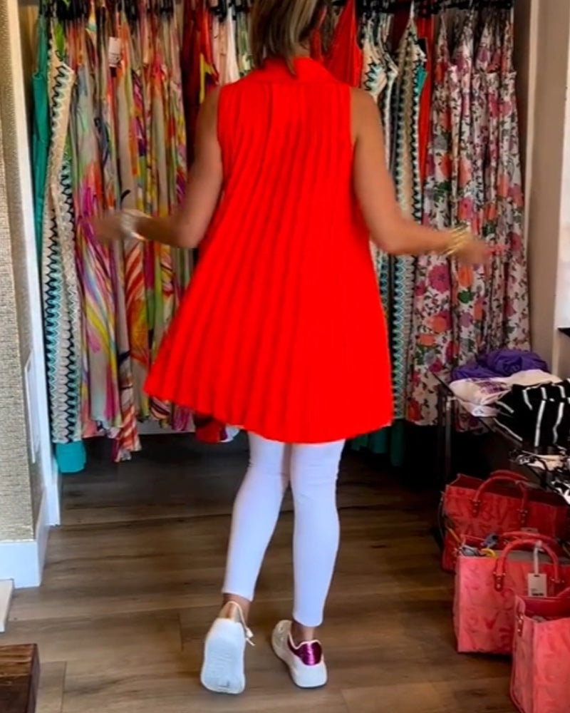 Debby - Pleated Sleeveless Top
