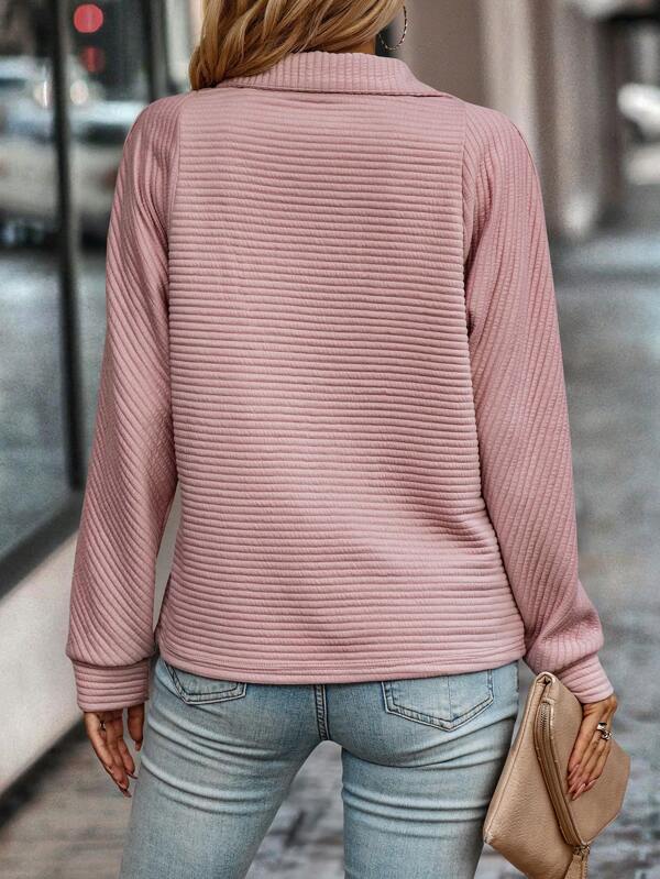 Bella™ Quarter-Zip Ribbed Sweater