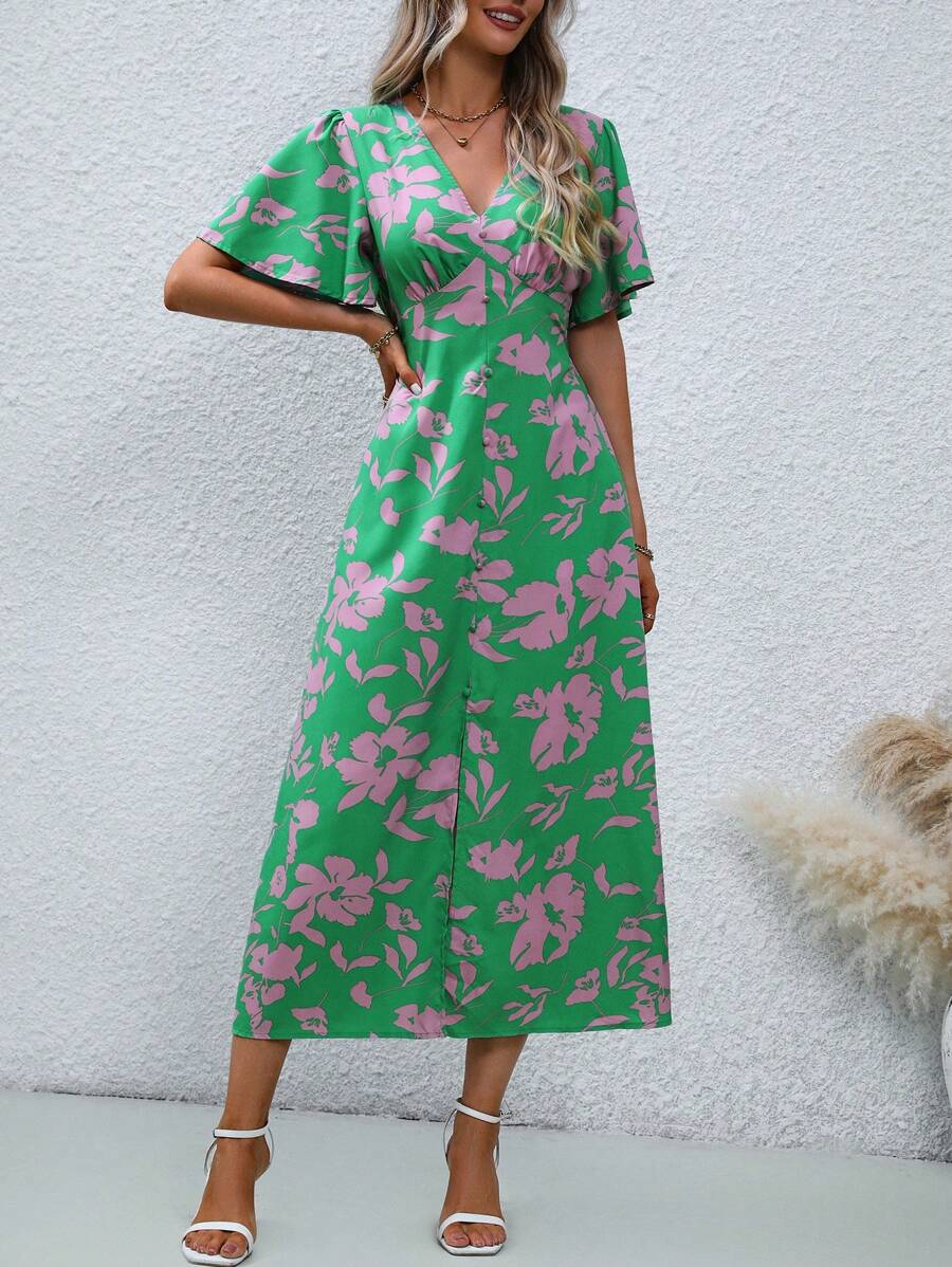 Celeste - Satin Ruched Split Mini Dress