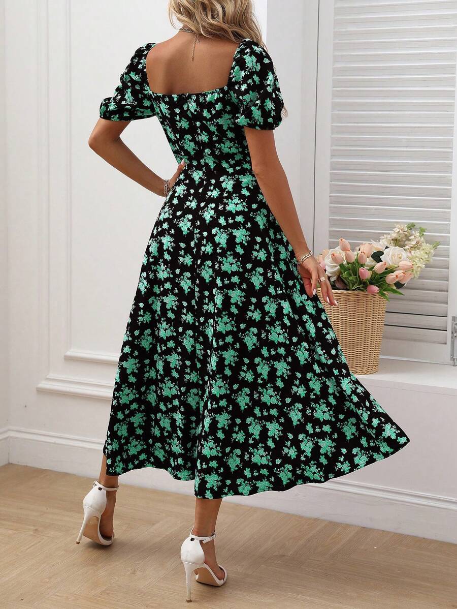 Breezaya – Allover Floral Knot Maxi Dress