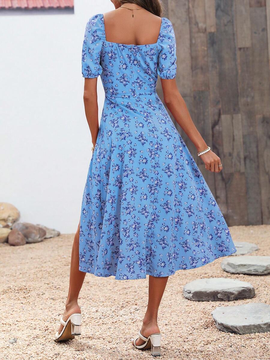 Breezaya – Allover Floral Knot Maxi Dress