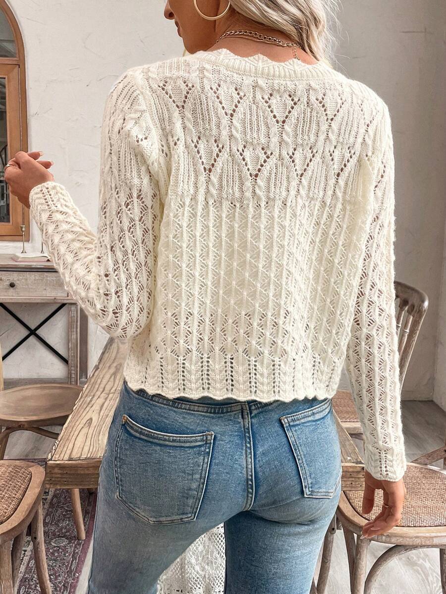 Averra - Open-Front Sculpted Knit Cardigan