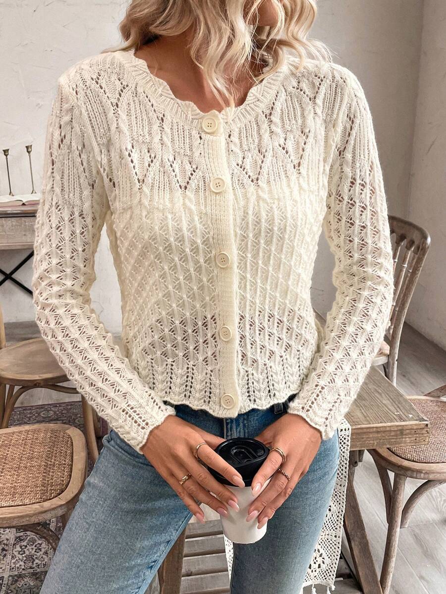 Averra - Open-Front Sculpted Knit Cardigan