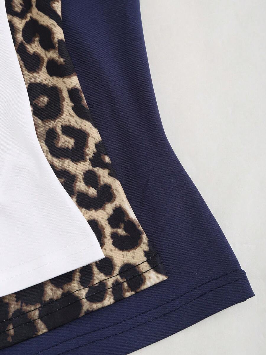 Sweetra Women's Casual Versatile Tank Top, Summer Graphic Cheetah Print Tees Women Tops