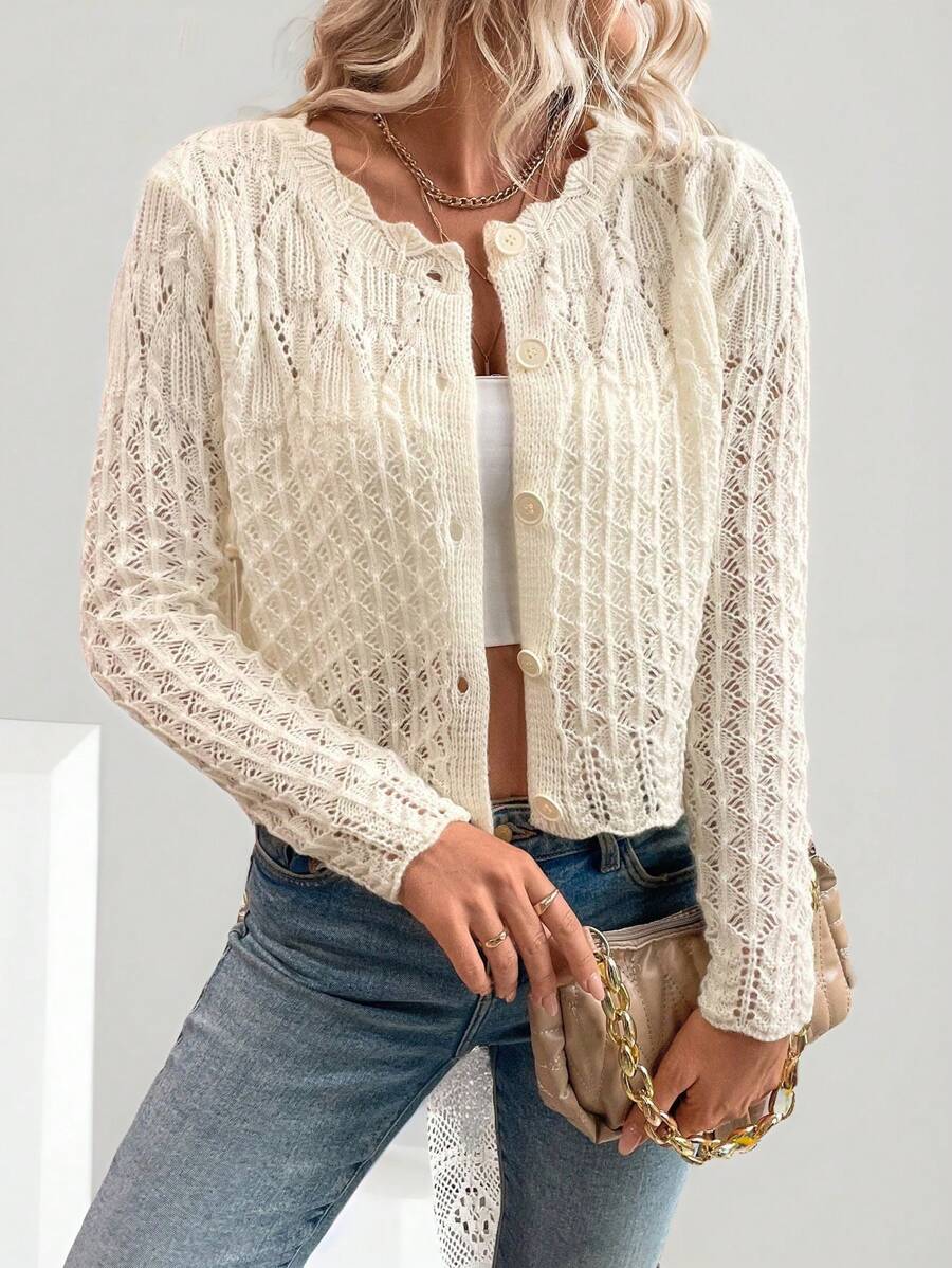 Averra - Open-Front Sculpted Knit Cardigan