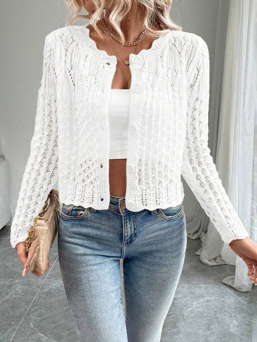 Averra - Open-Front Sculpted Knit Cardigan