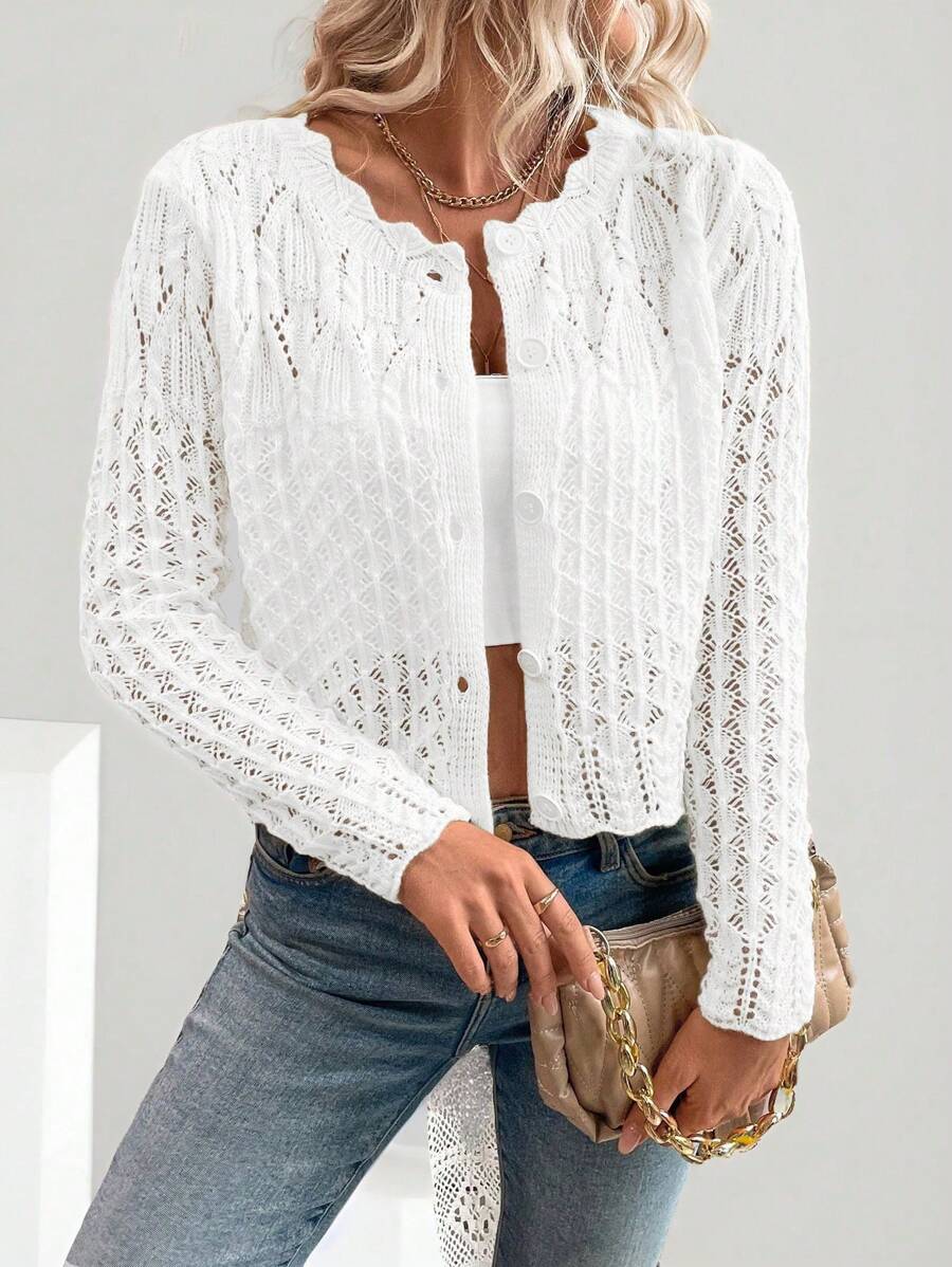 Averra - Open-Front Sculpted Knit Cardigan