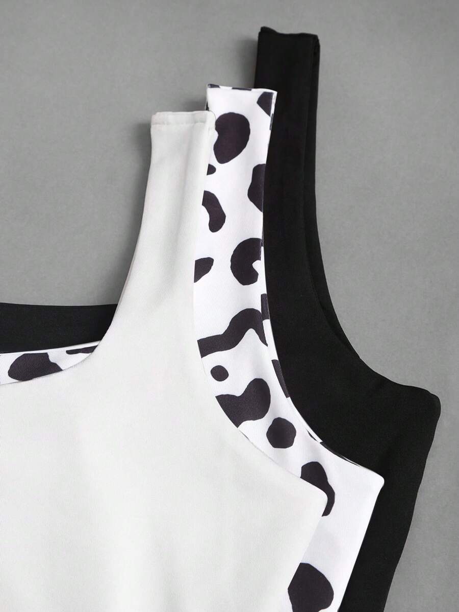 Sweetra Women's Casual Versatile Tank Top, Summer Graphic Cheetah Print Tees Women Tops