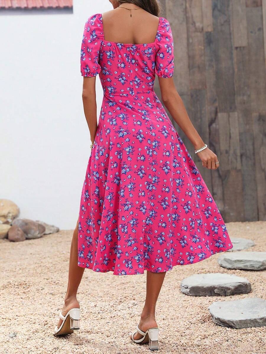 Breezaya – Allover Floral Knot Maxi Dress
