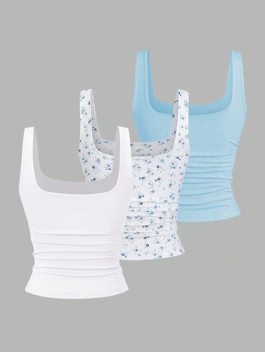 Sweetra Women's Casual Versatile Tank Top, Summer Graphic Cheetah Print Tees Women Tops