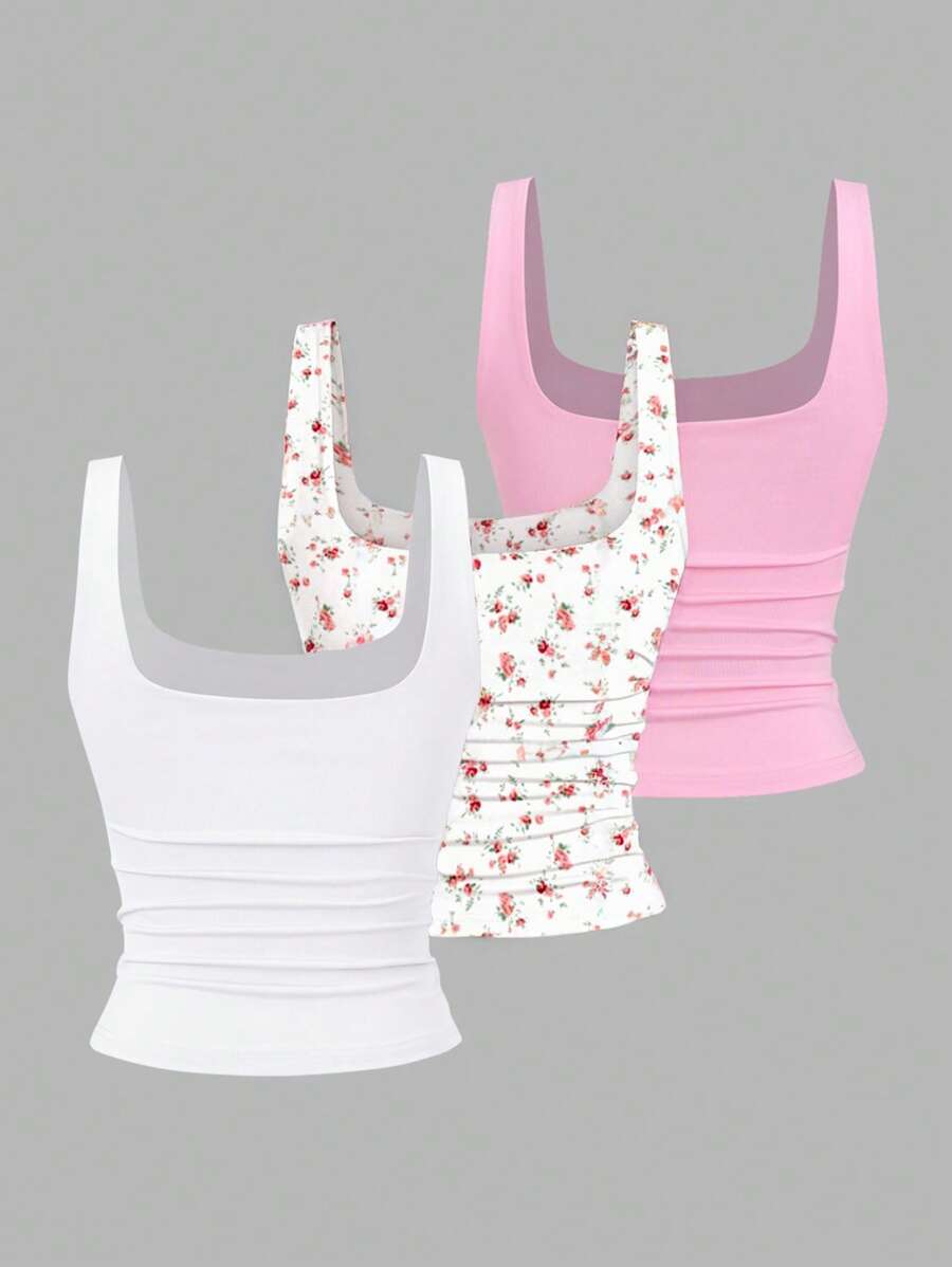 Sweetra Women's Casual Versatile Tank Top, Summer Graphic Cheetah Print Tees Women Tops