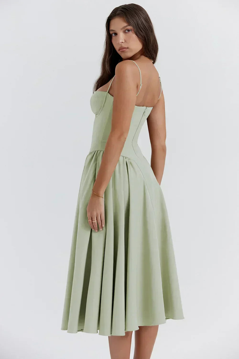 Joanne - Sophisticated sleeveless corset dress