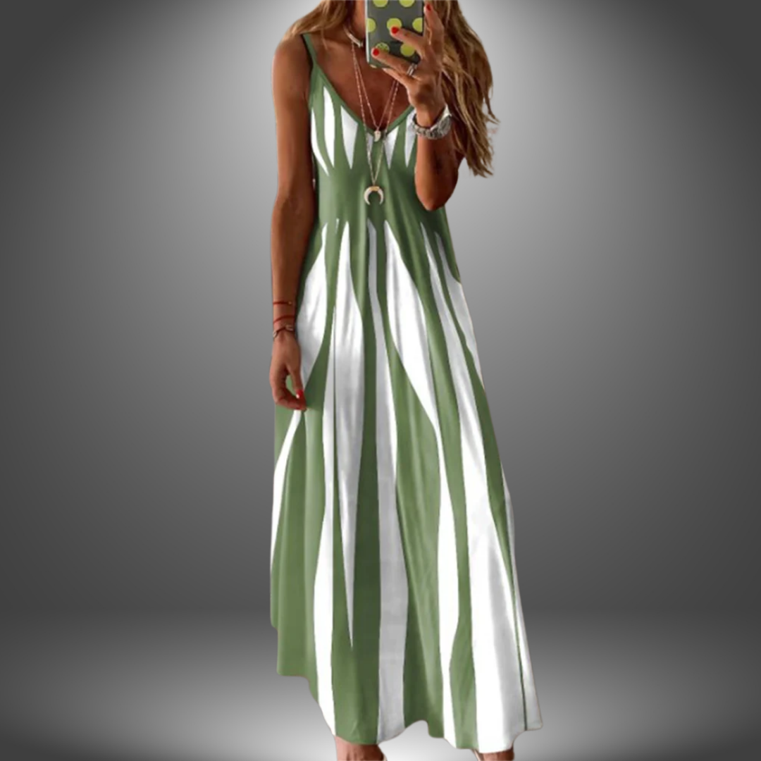 Solisse | Striped Sleeveless Maxi Dress