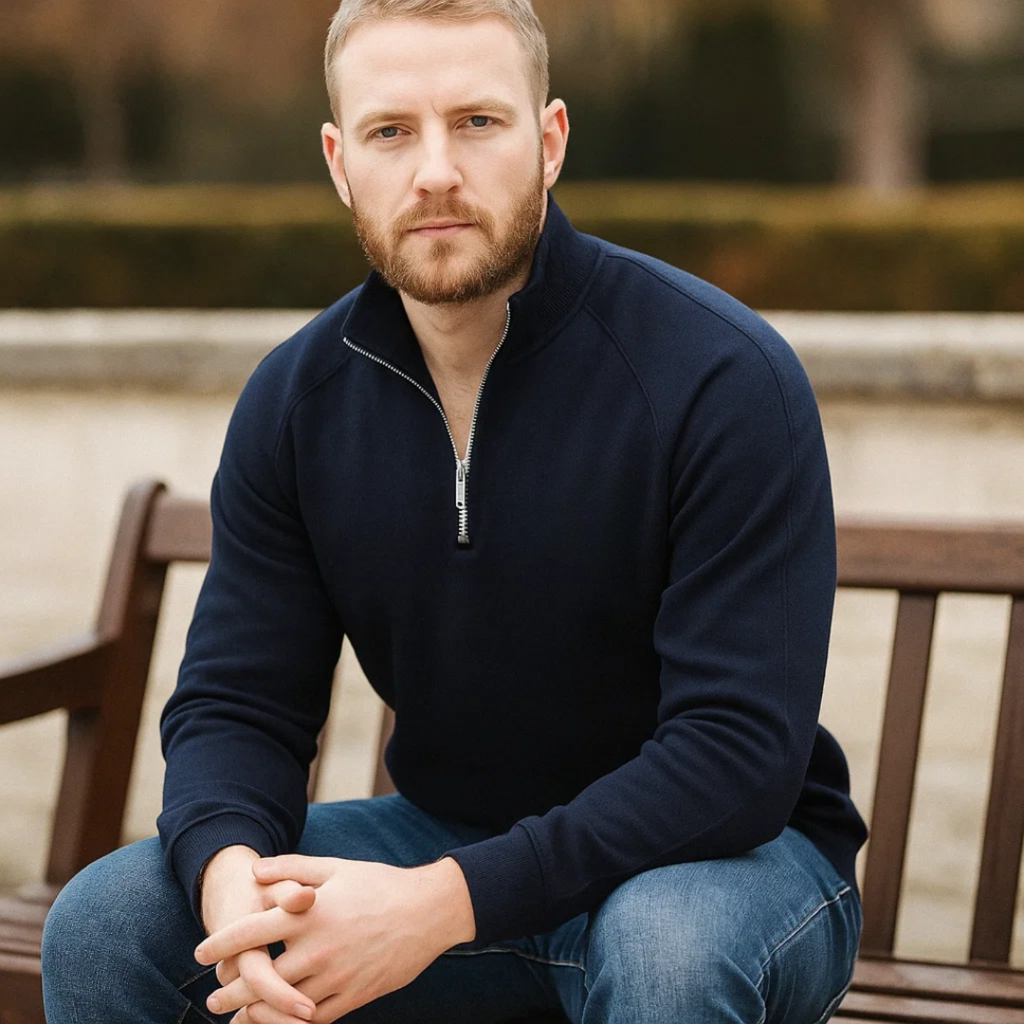 Heritage Cotton Half Zip Jumper