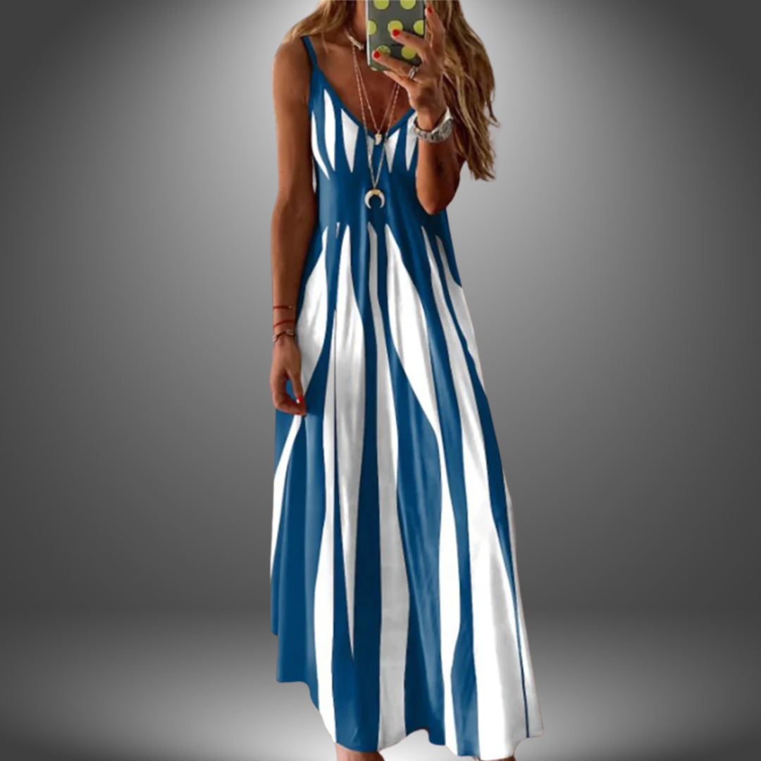 Solisse | Striped Sleeveless Maxi Dress