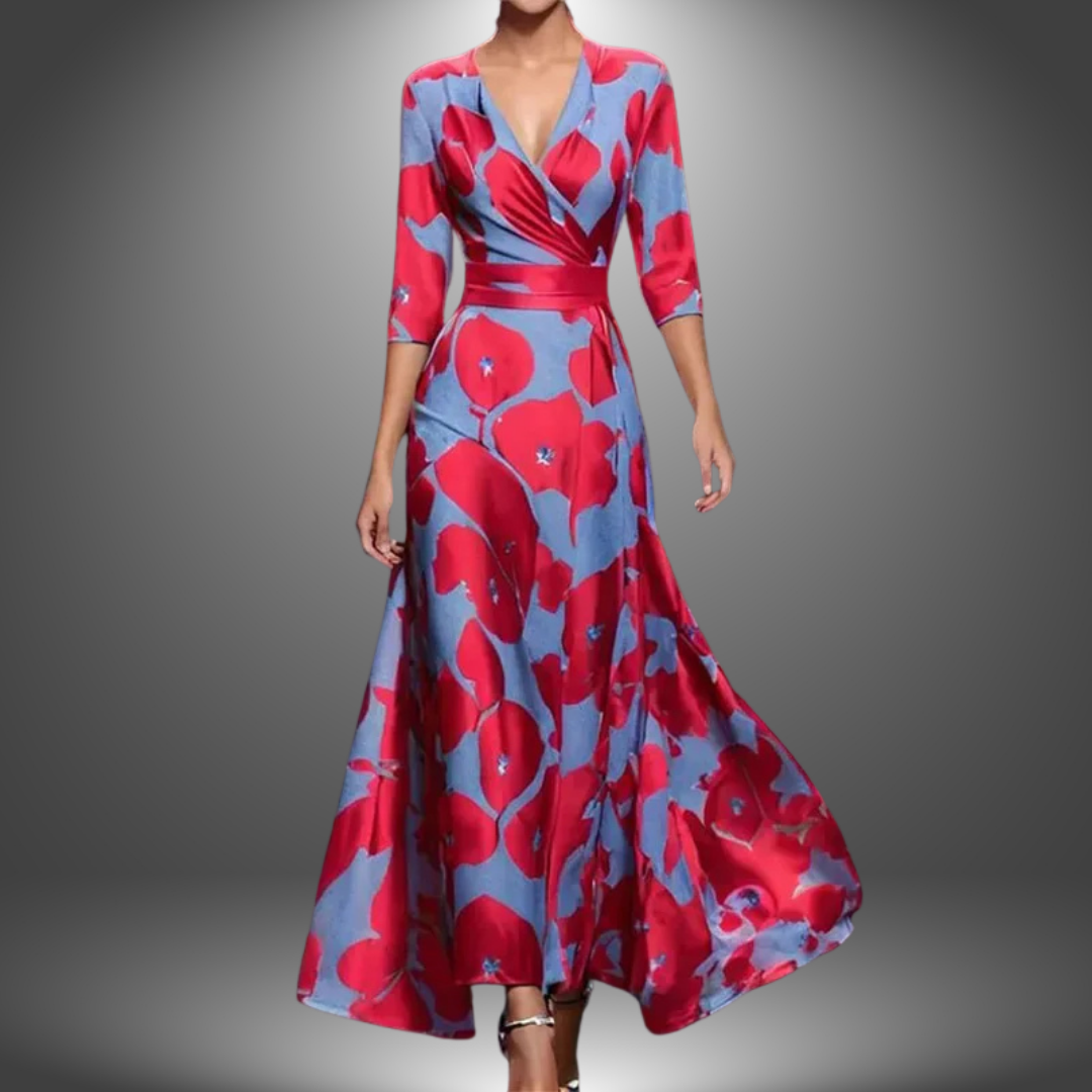 Sole | Elegant Bold Floral Long Dress