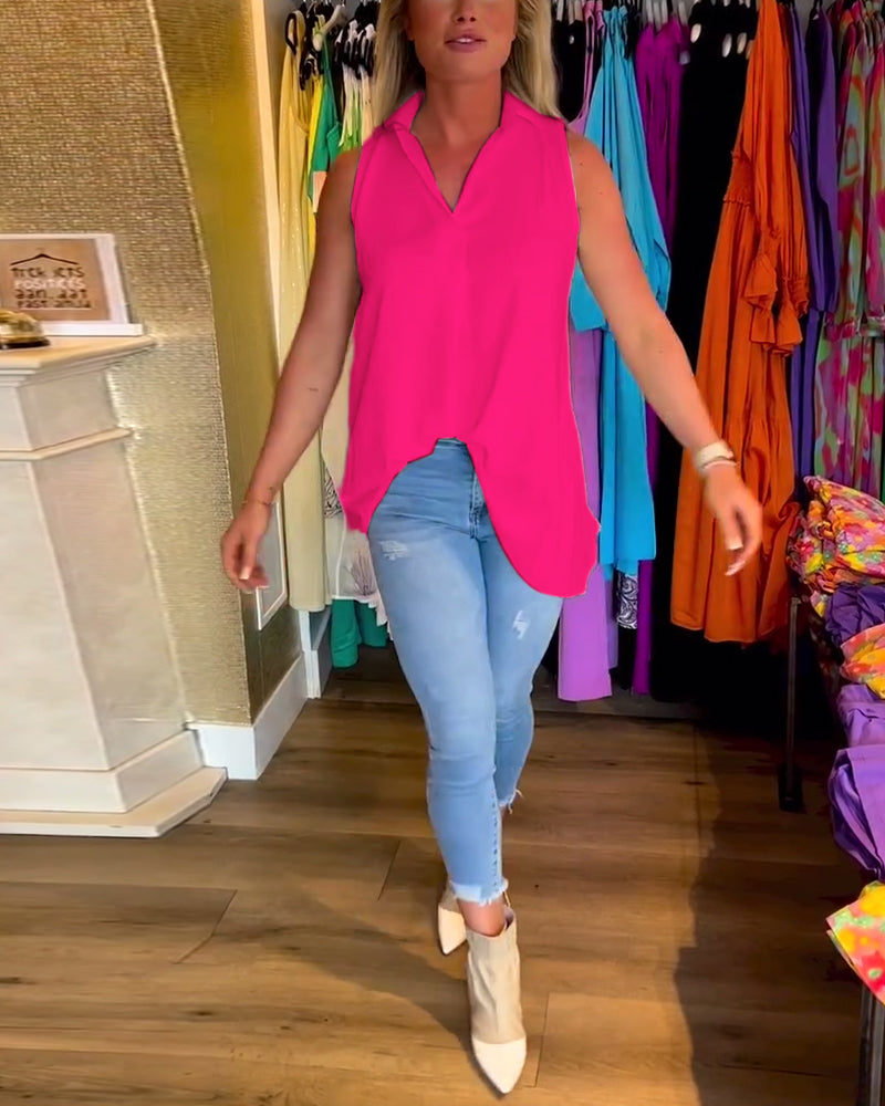 Debby - Pleated Sleeveless Top