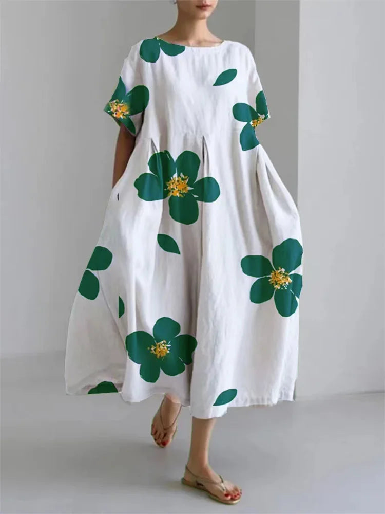 Sylvie | Long Summer Dress with Vivid Flowers