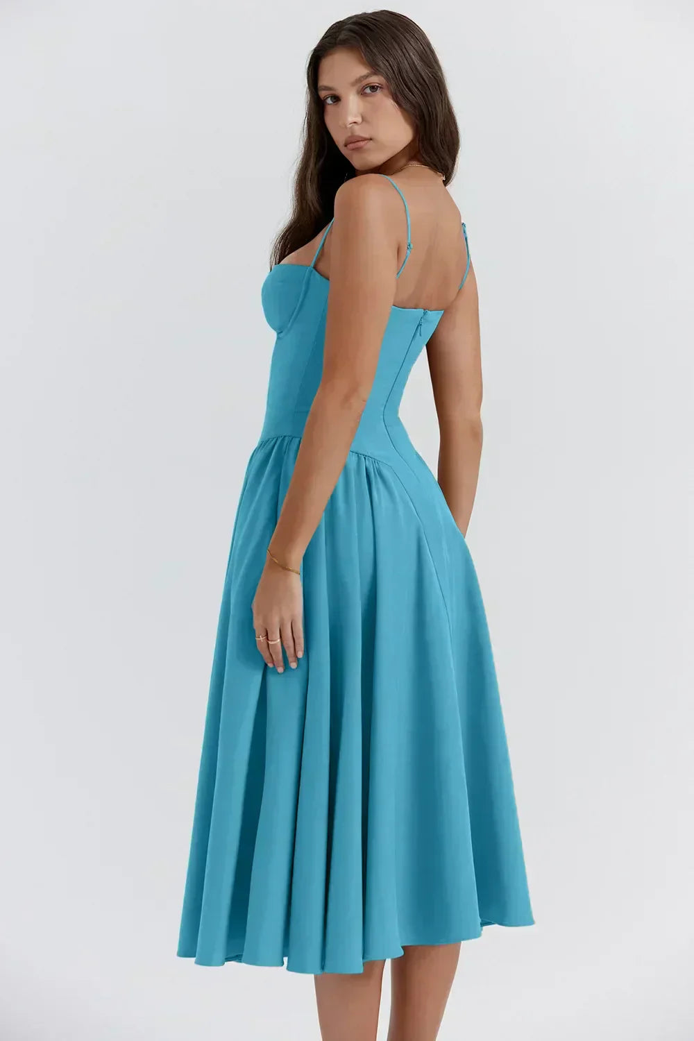 Joanne - Sophisticated sleeveless corset dress