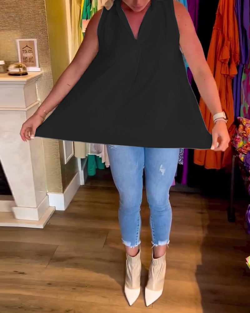 Debby - Pleated Sleeveless Top