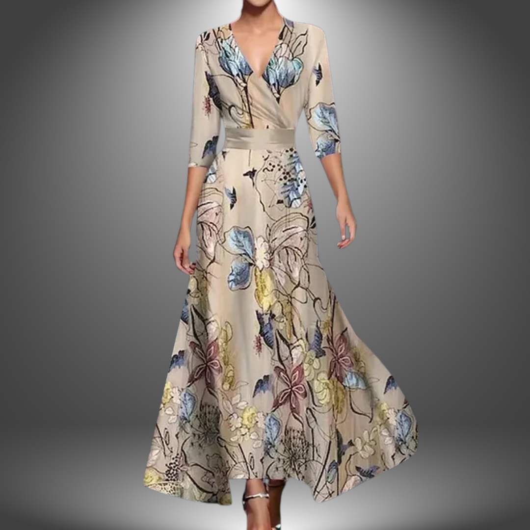 Sole | Elegant Bold Floral Long Dress
