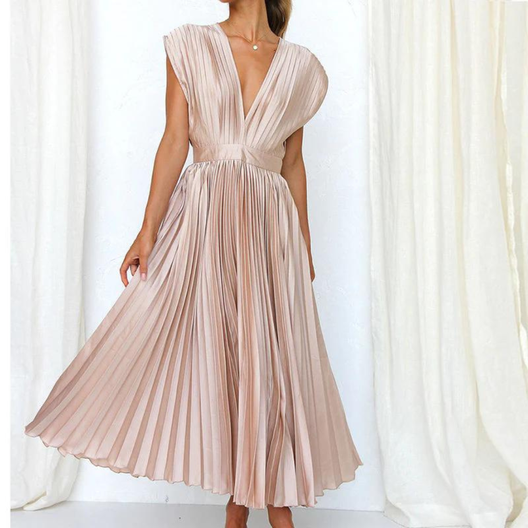 Kathleen - Ladies evening with V-neck midi dress