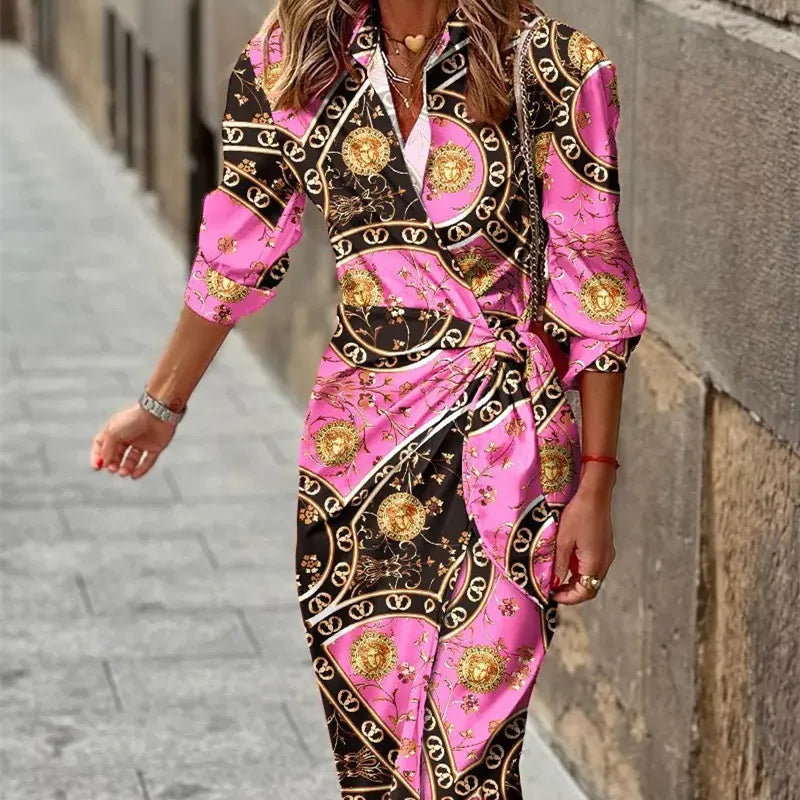 Diane - Wrap dress with 3/4 sleeves for women
