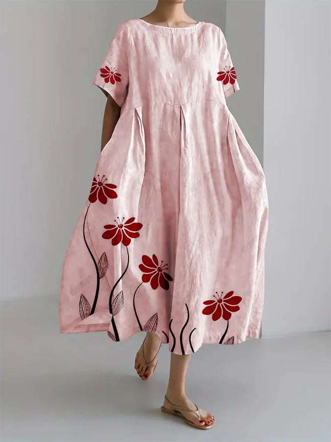 Luna | Long Floral Dress with Natural Elegance