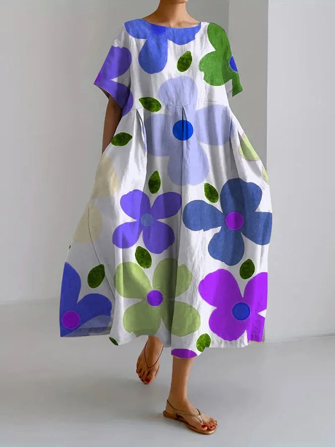 Eliana | Floral Midi Dress with Carefree Style