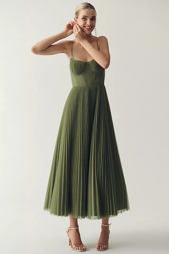 Claire | Pleated Tulle Draped Dress