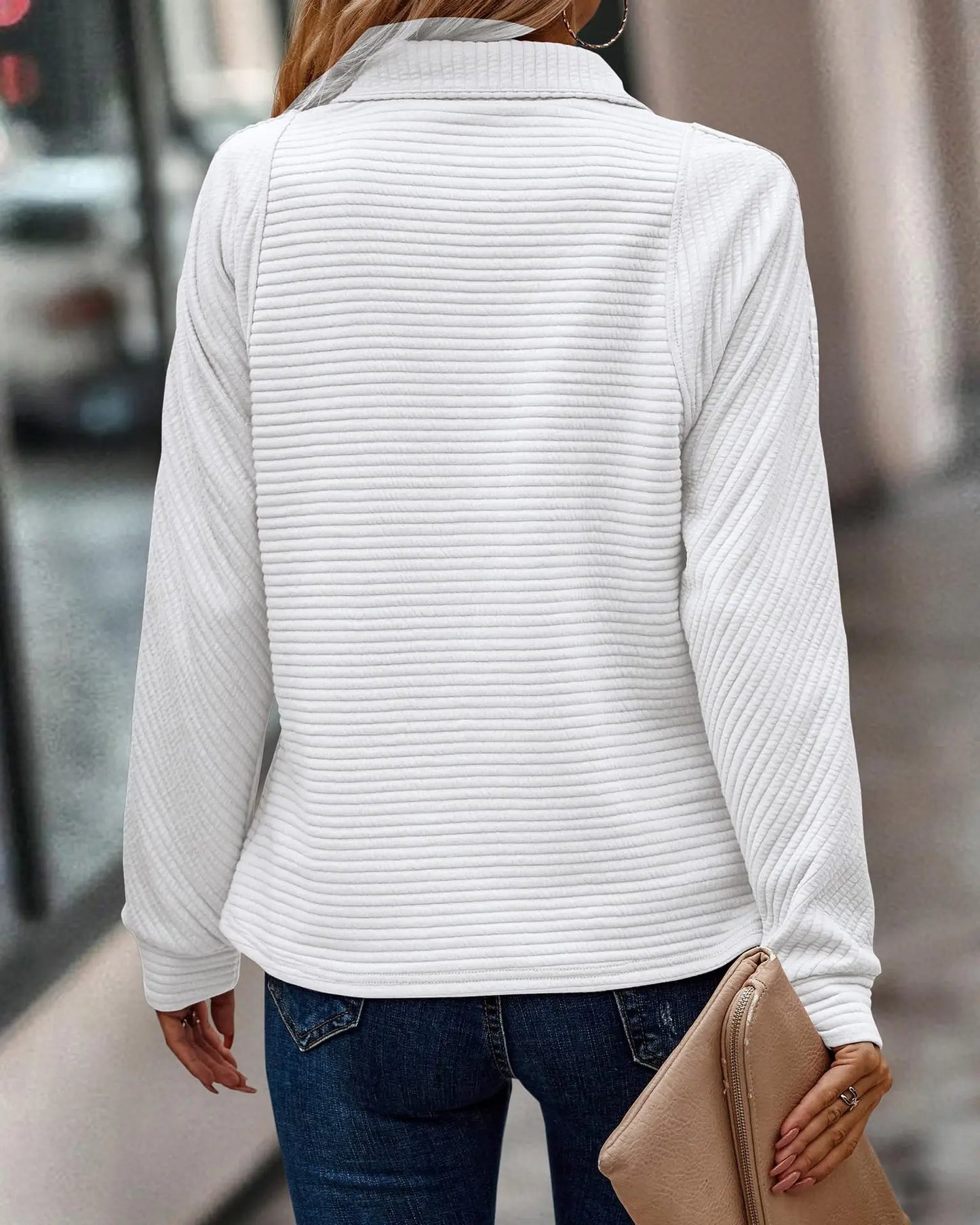 Bella™ Quarter-Zip Ribbed Sweater