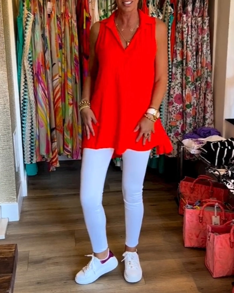 Debby - Pleated Sleeveless Top