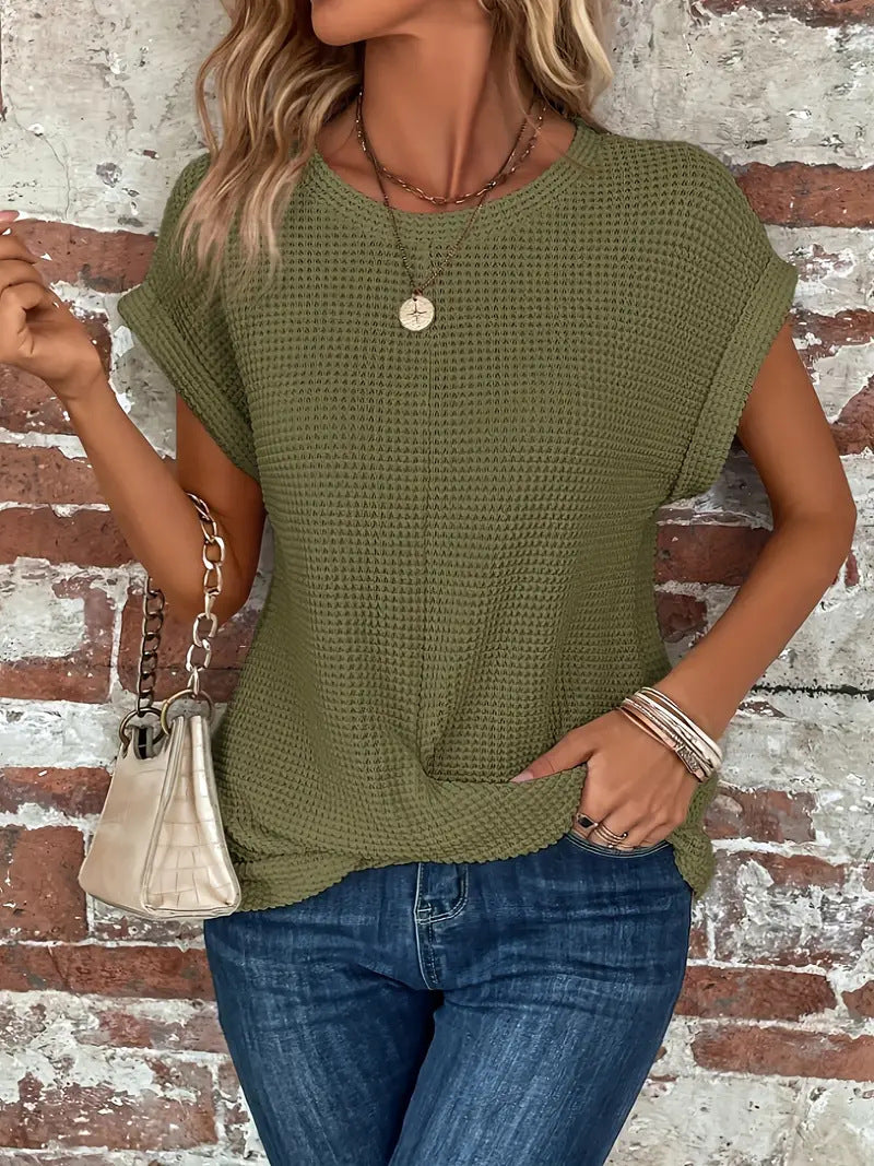 Tegan | Waffle Knit Casual Tee
