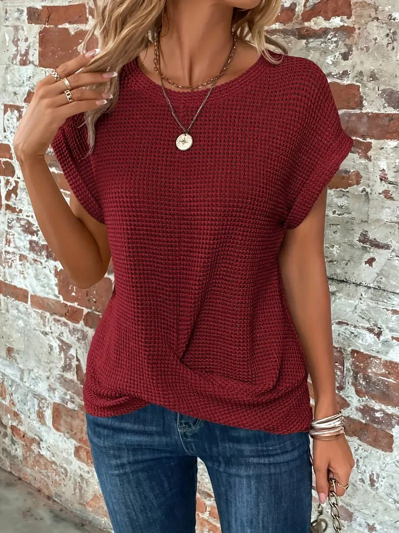 Tegan | Waffle Knit Casual Tee