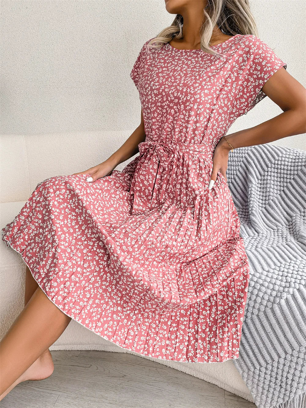 Zoe - Floral Print Wrap Midi Dress