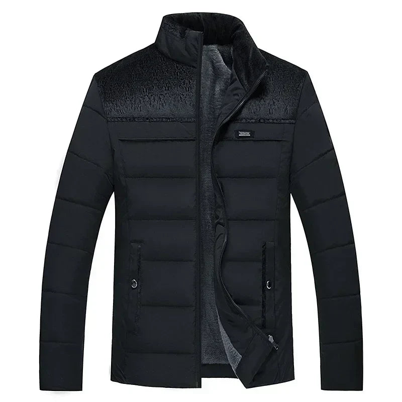 Golomon - Winter Men's Plush Stand Collar Padded Parka Coat