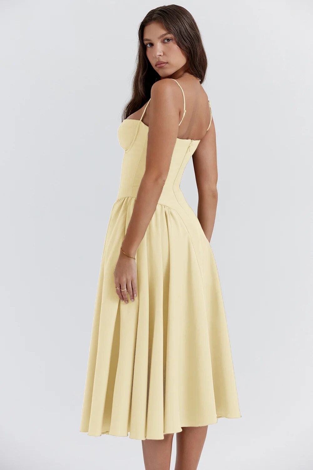 Joanne - Sophisticated sleeveless corset dress