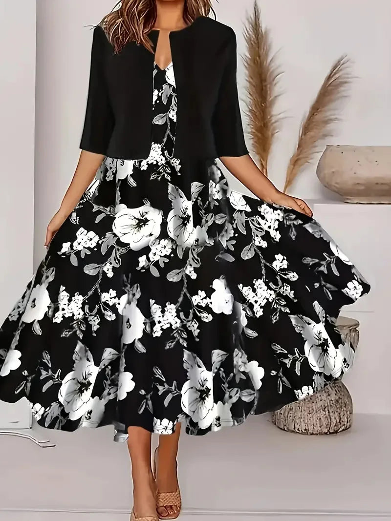 Emilie - Chic ladies summer midi dress with blazer