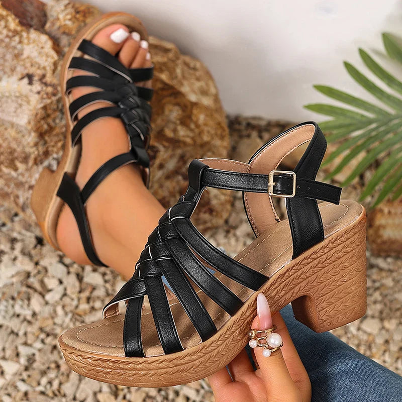 VIOLA | STRAPPY BLOCK HEEL SANDALS