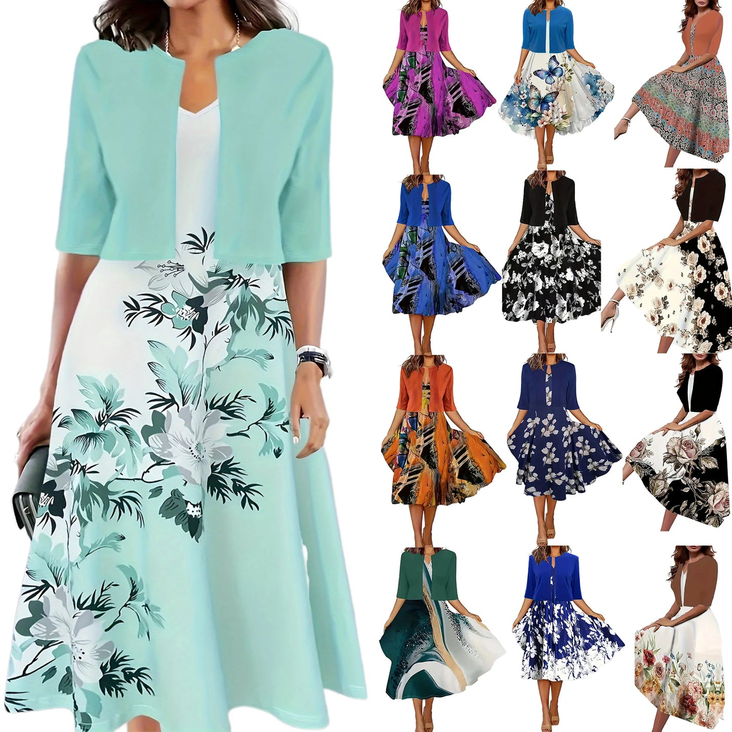 Emilie - Chic ladies summer midi dress with blazer