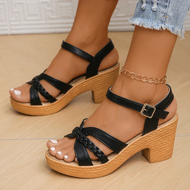 ELARA | BRAIDED VEGAN LEATHER HEEL