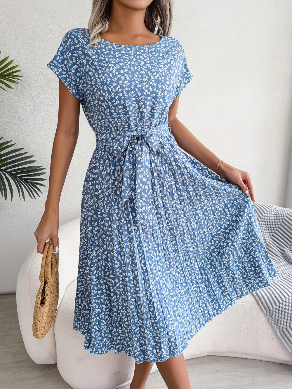 Zoe - Floral Print Wrap Midi Dress