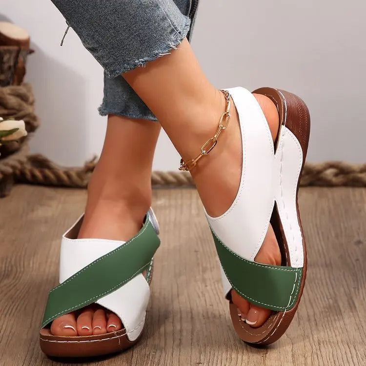 GWEN | TWO-TONE COMFORT SANDALS