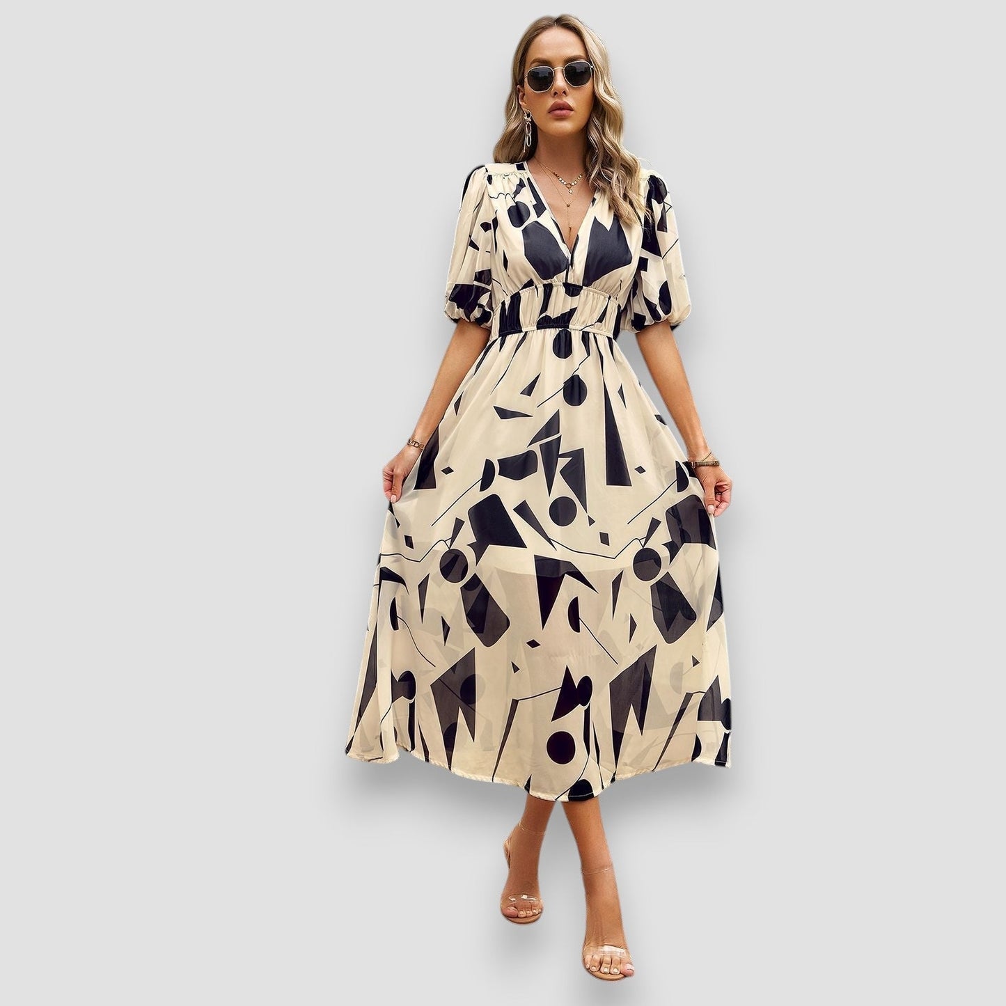 Ariadne | Monochrome Chic Maxi Dress