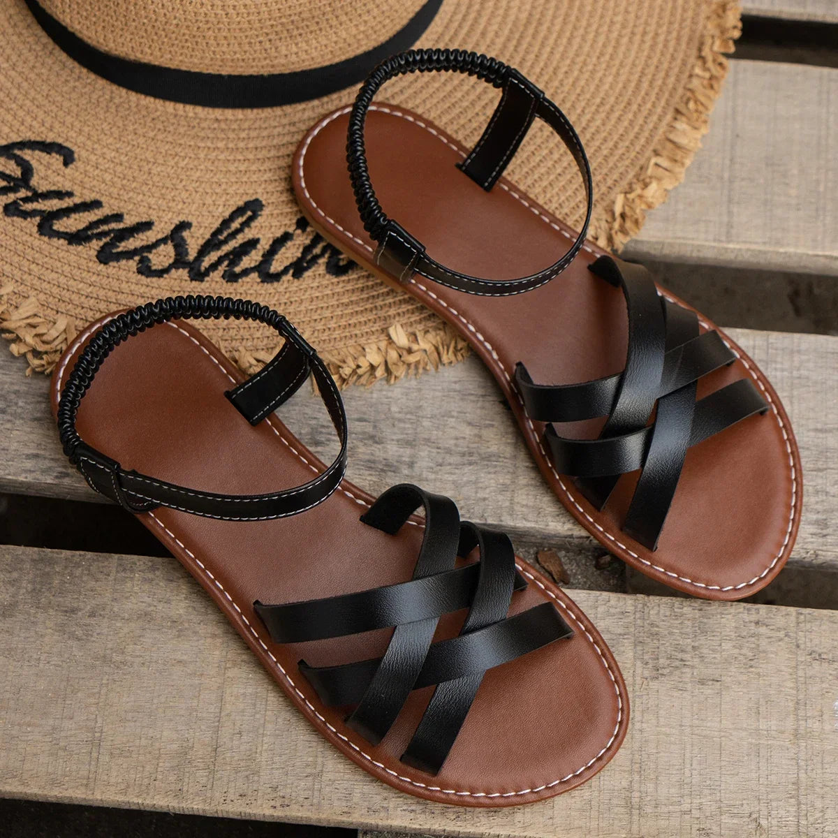 FERN | BRAIDED ANKLE STRAP SANDALS