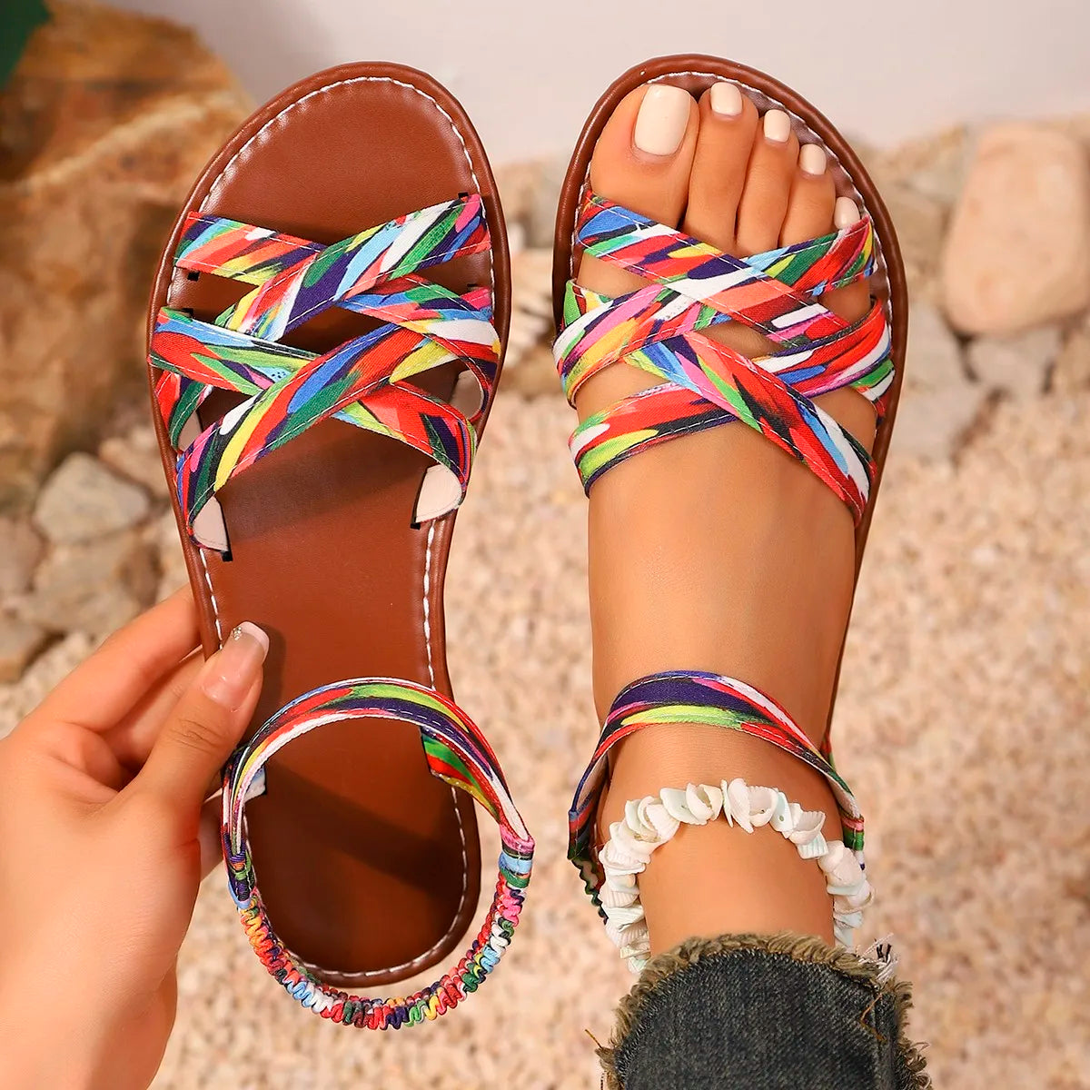 FERN | BRAIDED ANKLE STRAP SANDALS