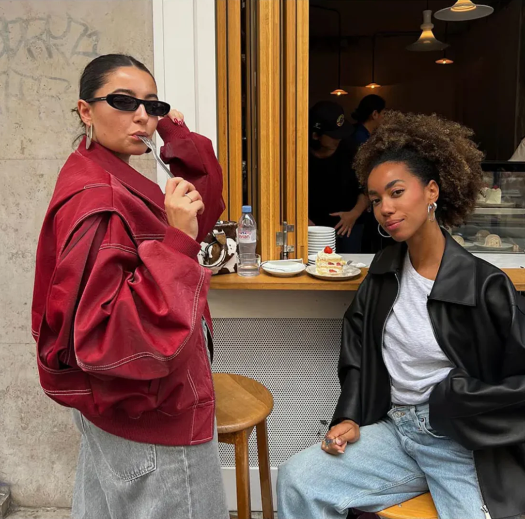 Amelia™ - Classic Oversized PU Bomber Jacket